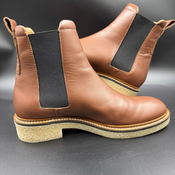 Everlane The Italian Leather Chelsea Boot Tobacco Brown 6.5 Women's Gum Outsole - Picture 6 of 16